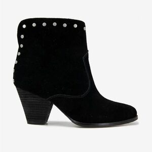 Splendid Esmae Black Suede Studded Block Heel Ankle Boots - NWT